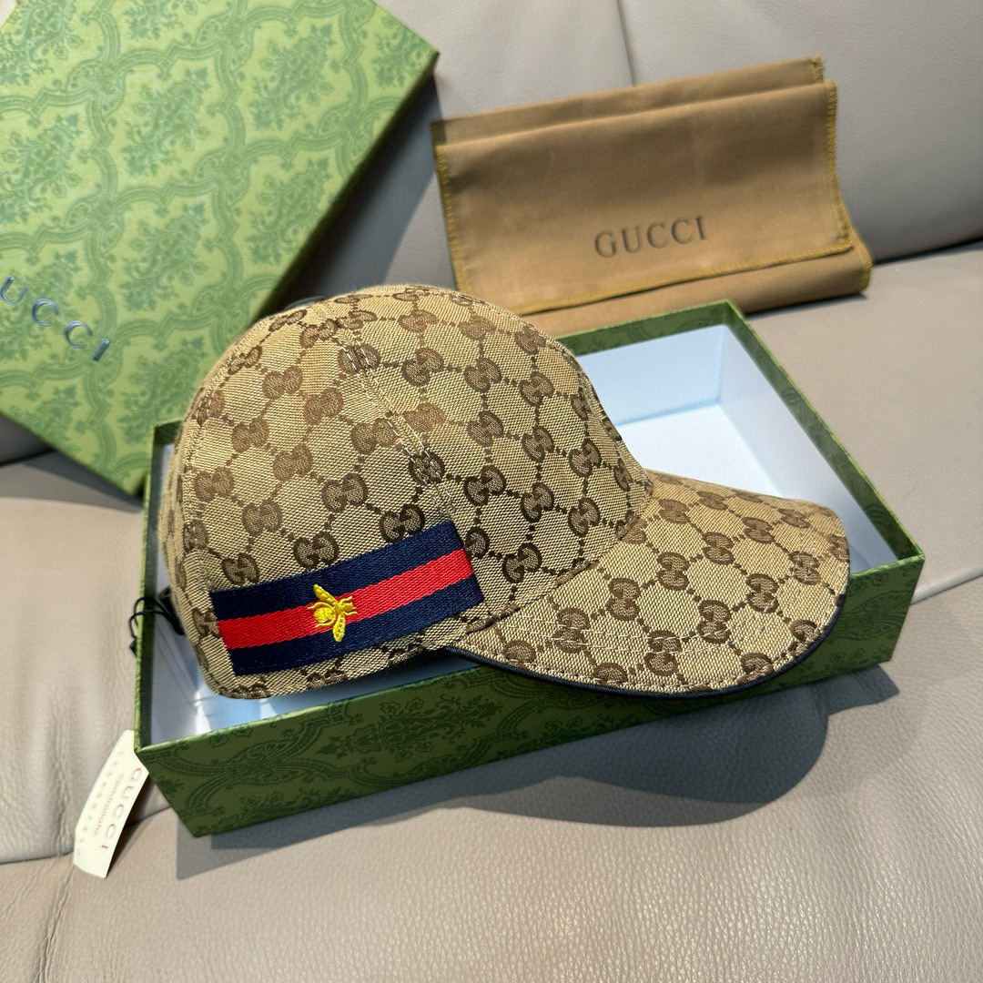 万年经典款出货！配盒子布袋，Gucci(古奇)经典原单棒球帽，蜜蜂织带，专柜1:1开模订制，最高版本，原