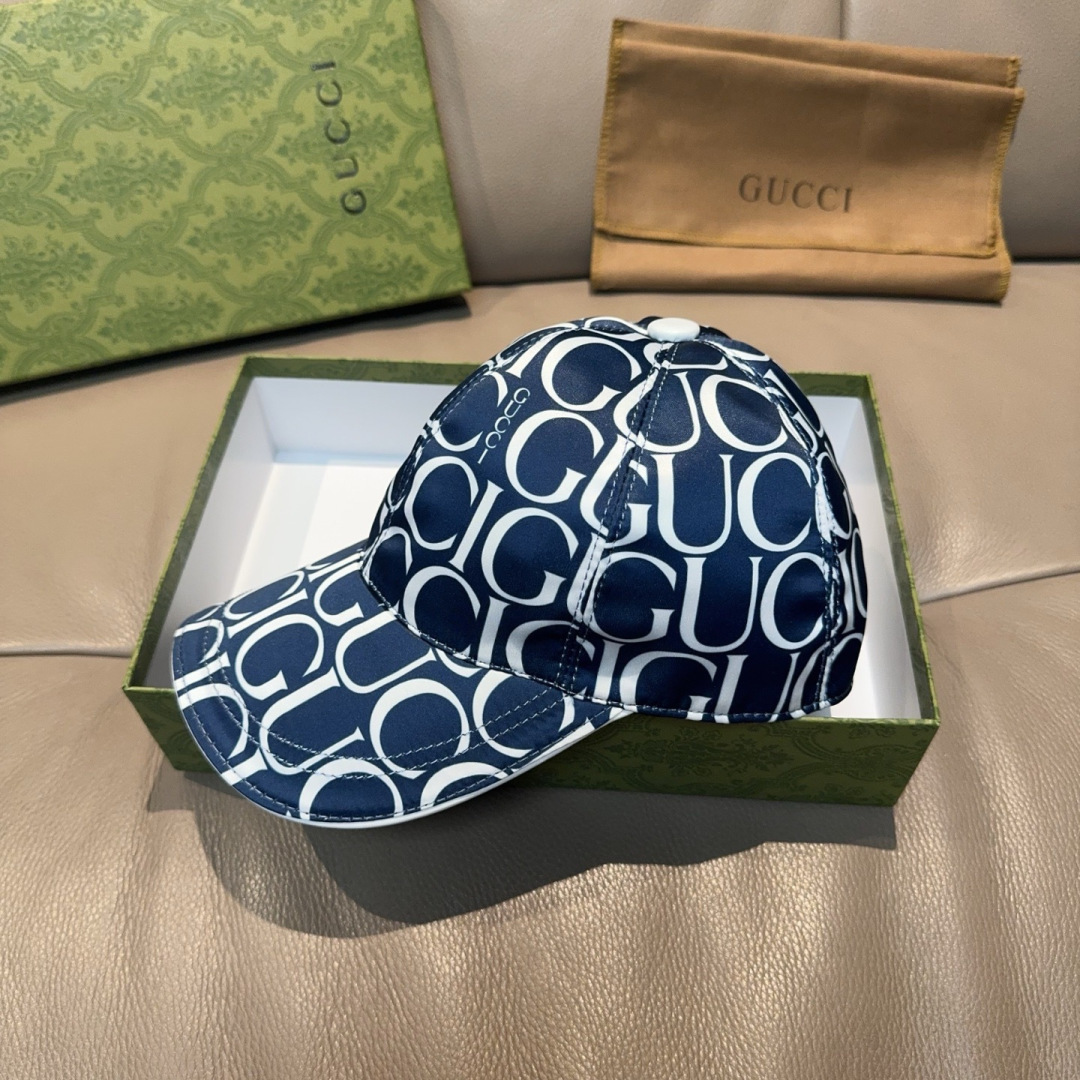 配盒子布袋，Gucci(古奇)新款原单棒球帽， GUCCI丝印，专柜1:1开模订制，原版帆布料+头层牛皮