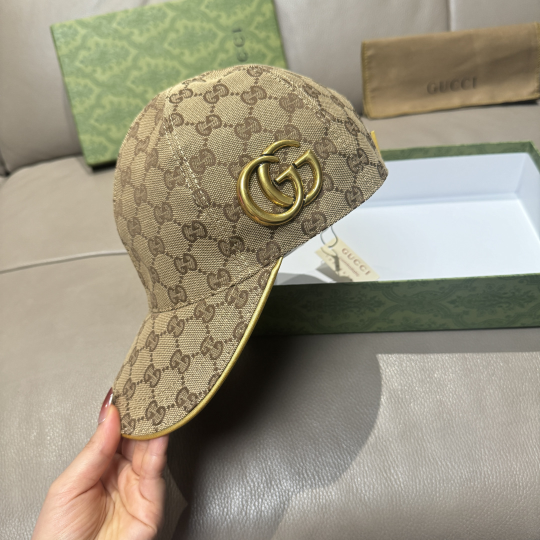配包装布袋，Gucci(古奇)新款原单棒球帽， 金属双G，专柜最新款，1:1开模订制，正版开模五金，原版