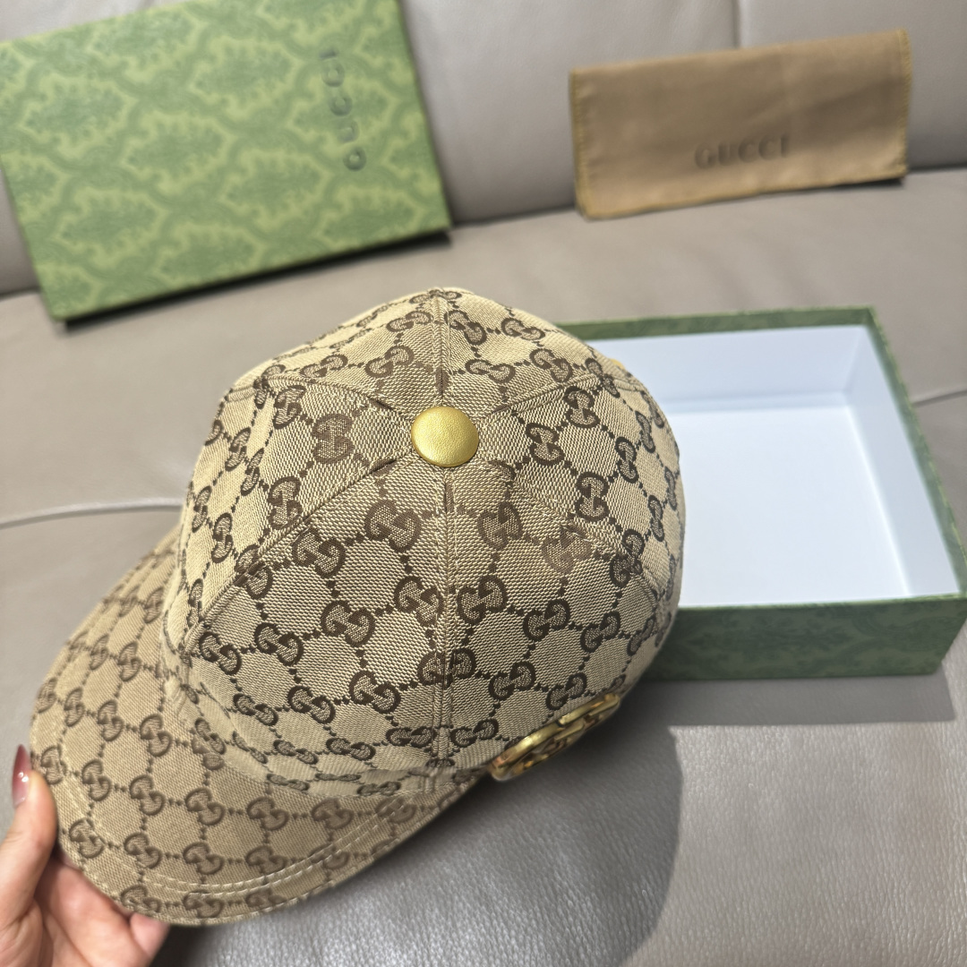 配包装布袋，Gucci(古奇)新款原单棒球帽， 金属双G，专柜最新款，1:1开模订制，正版开模五金，原版