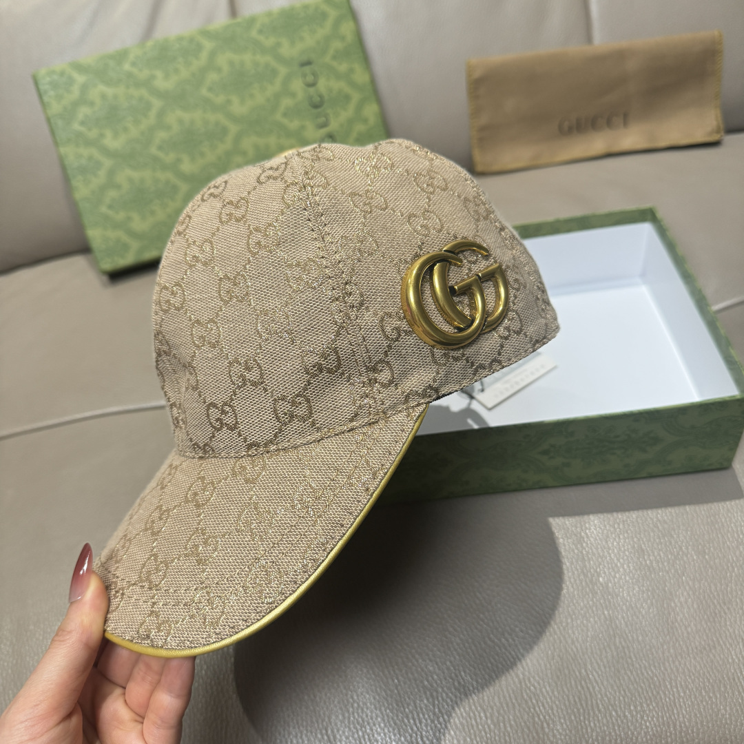 配包装布袋，Gucci(古奇)新款原单棒球帽， 金属双G，专柜最新款，1:1开模订制，正版开模五金，原版