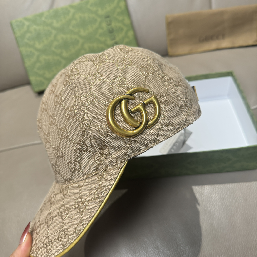 配包装布袋，Gucci(古奇)新款原单棒球帽， 金属双G，专柜最新款，1:1开模订制，正版开模五金，原版