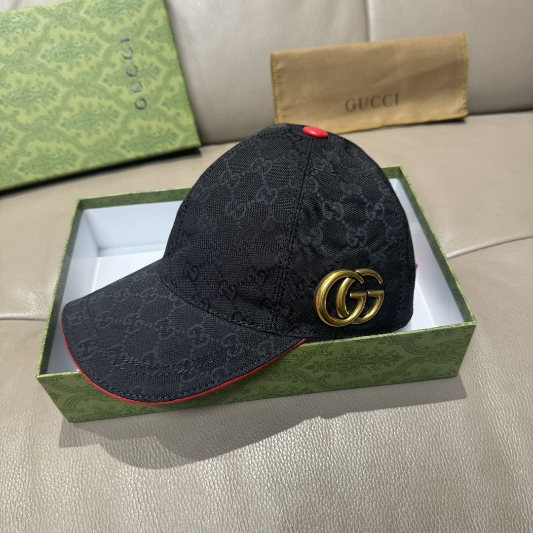 配包装布袋，Gucci(古奇)新款原单棒球帽， 金属双G，专柜最新款，1:1开模订制，正版开模五金，原版