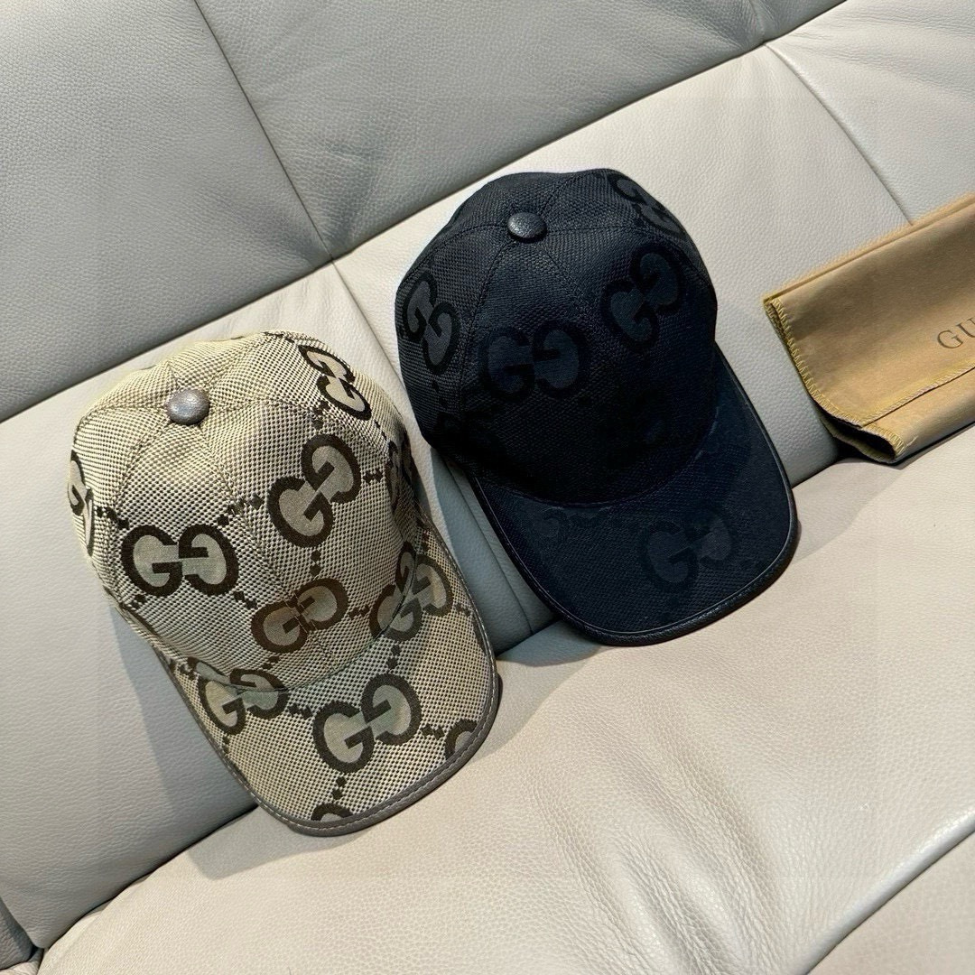 配包装布袋，Gucci古奇新款原单棒球帽， 大双G，专柜1:1开模订制，原版帆布面料+头层牛皮，轻盈透气