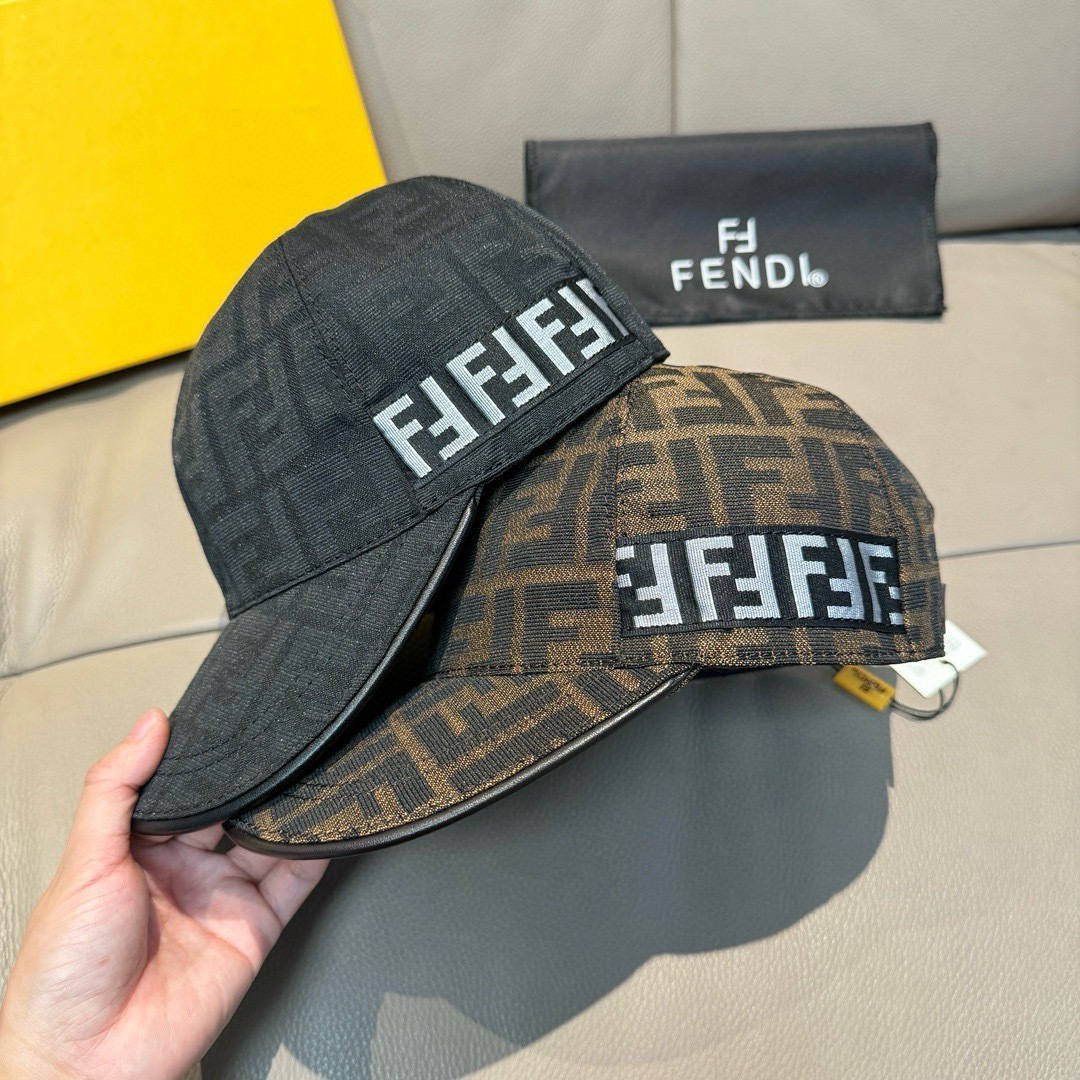 配盒子布袋，Fendi（芬迪）新款原单棒球帽， 双F提花，专柜热卖款，复古双F提花口碑极佳，1:1开模订