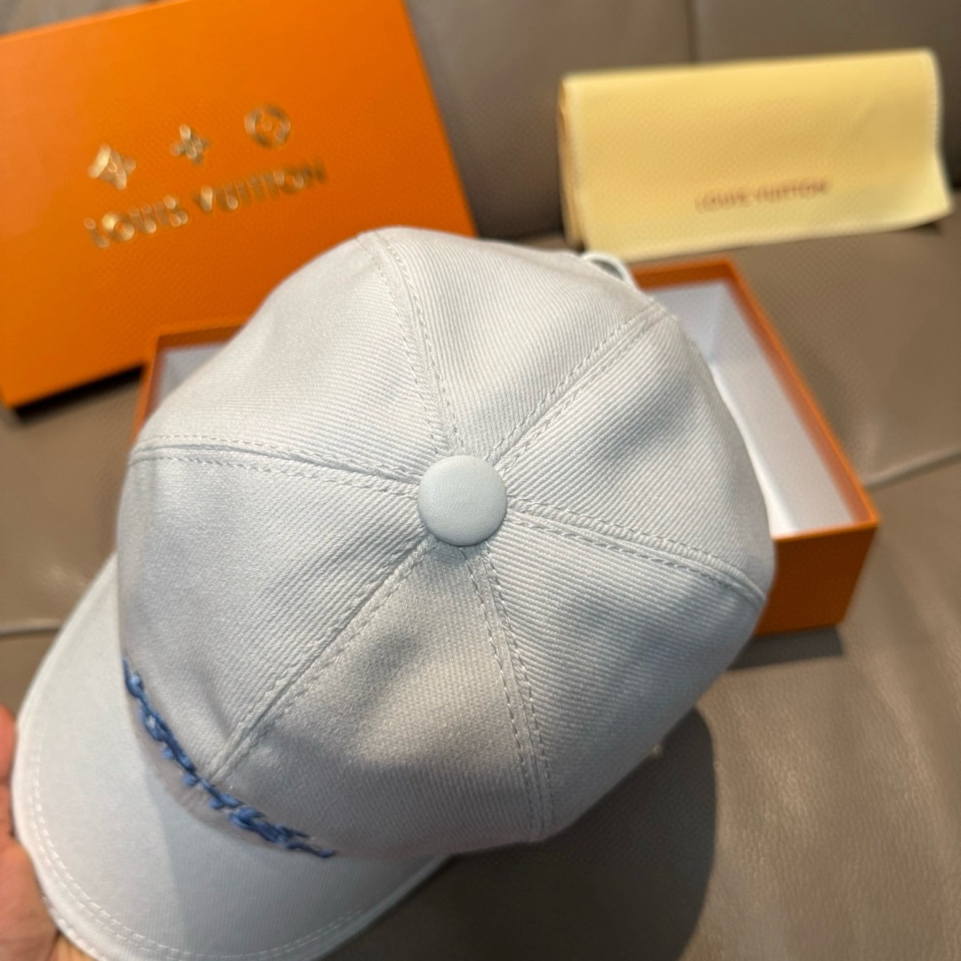 配盒子布袋，LV(路易威登)新款原单棒球帽，LV刺绣，专柜1:1开模订制，原版帆布面料+头层牛皮，精细刺