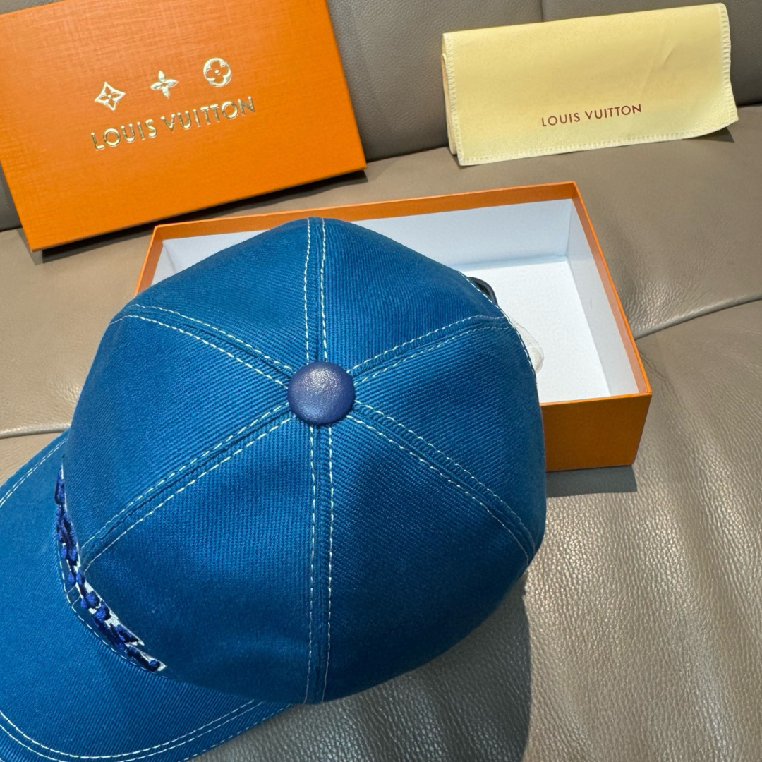 配盒子布袋，LV(路易威登)新款原单棒球帽，LV刺绣，专柜1:1开模订制，原版帆布面料+头层牛皮，精细刺