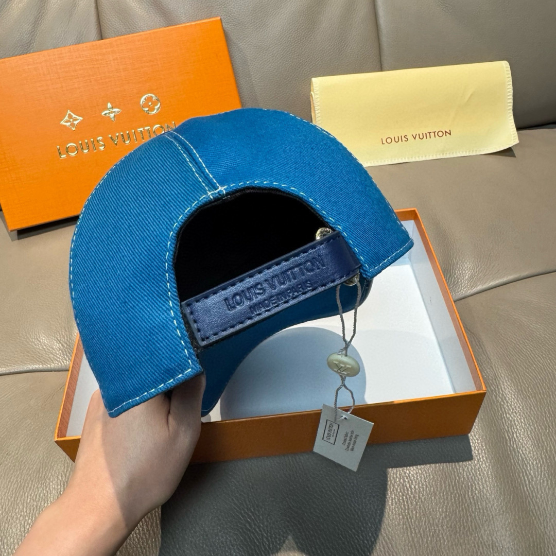 配盒子布袋，LV(路易威登)新款原单棒球帽，LV刺绣，专柜1:1开模订制，原版帆布面料+头层牛皮，精细刺