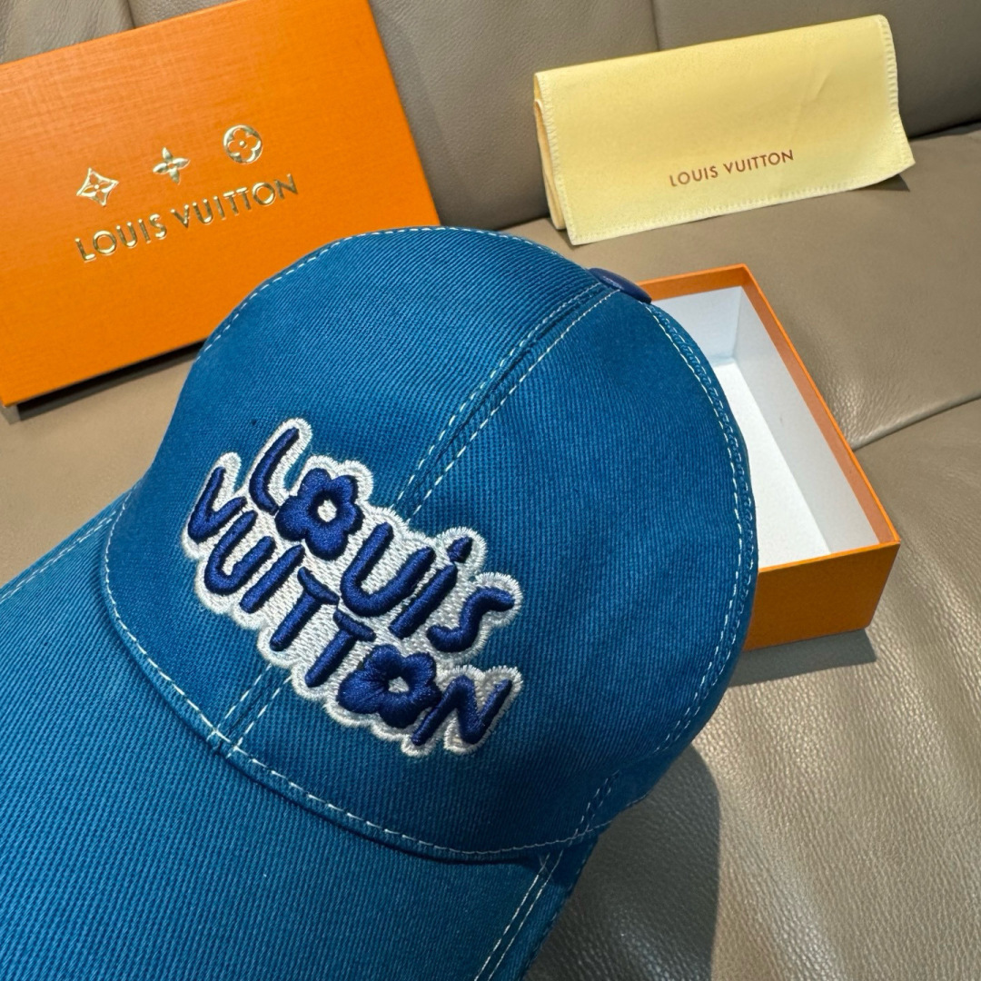 配盒子布袋，LV(路易威登)新款原单棒球帽，LV刺绣，专柜1:1开模订制，原版帆布面料+头层牛皮，精细刺