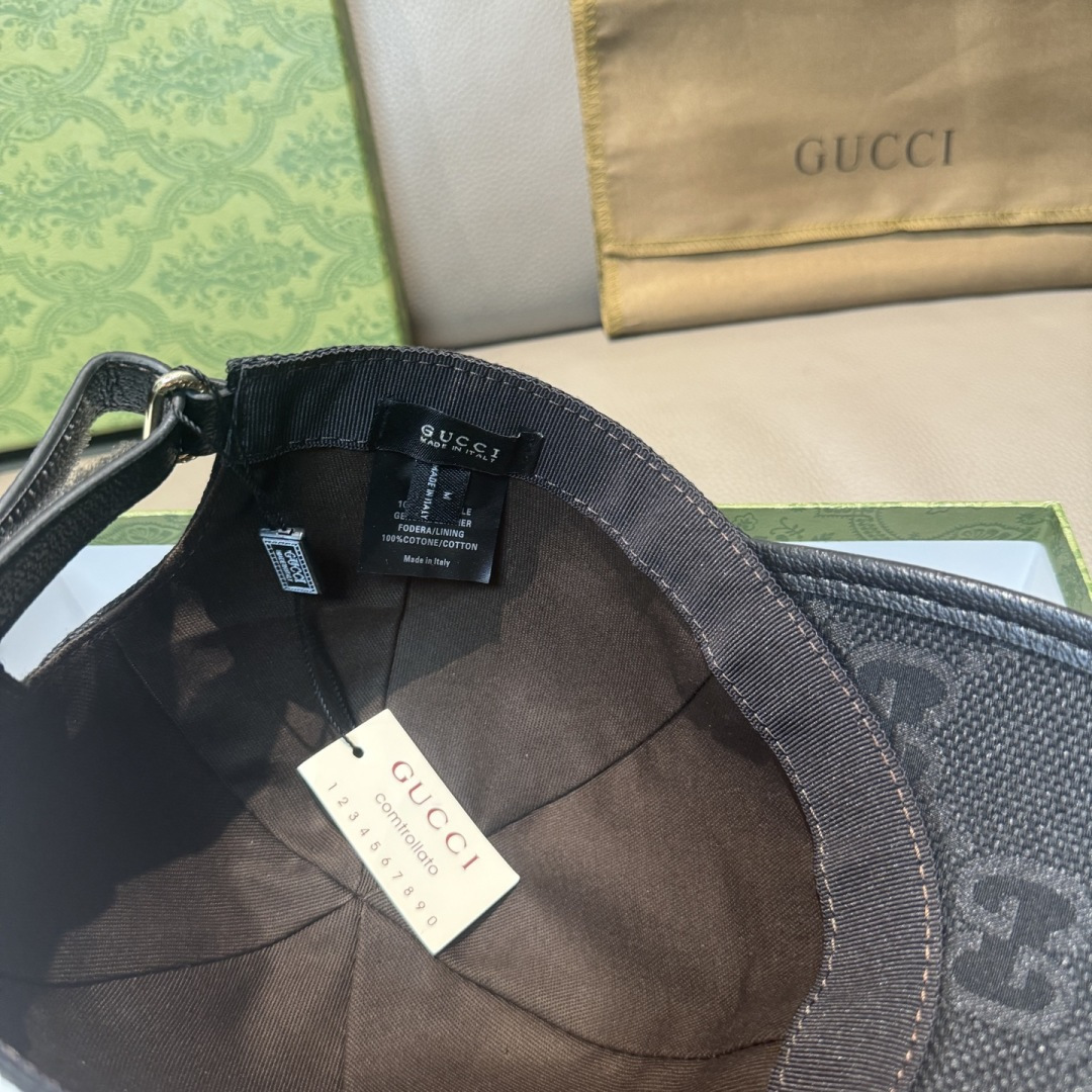 配包装布袋，Gucci古奇新款原单棒球帽， 大双G，专柜1:1开模订制，原版帆布面料+头层牛皮，轻盈透气