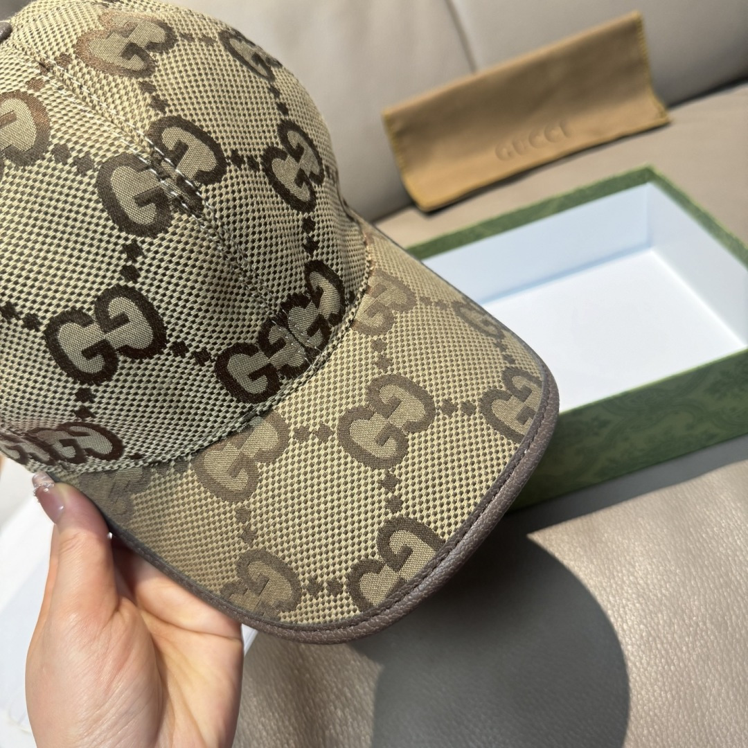 配包装布袋，Gucci古奇新款原单棒球帽， 大双G，专柜1:1开模订制，原版帆布面料+头层牛皮，轻盈透气