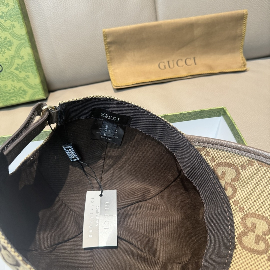 配包装布袋，Gucci古奇新款原单棒球帽， 大双G，专柜1:1开模订制，原版帆布面料+头层牛皮，轻盈透气
