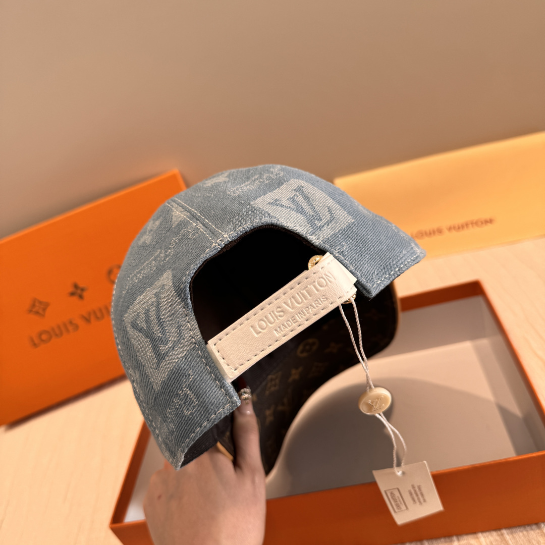 新款出货！配盒子布袋，LV(路易威登)新款原单棒球帽，老花拼接，1:1开模订制，原版纯棉布料+专柜老花布