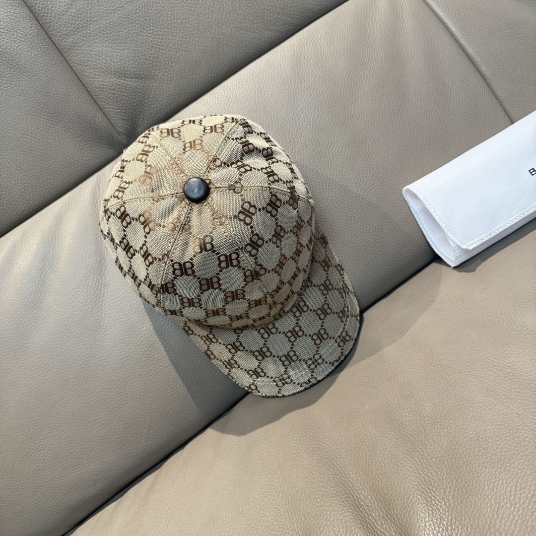 配盒子布袋，Balenciaga（巴黎世家）新款原单棒球帽， 专柜1:1开模订制，原版帆布面料+头层牛皮