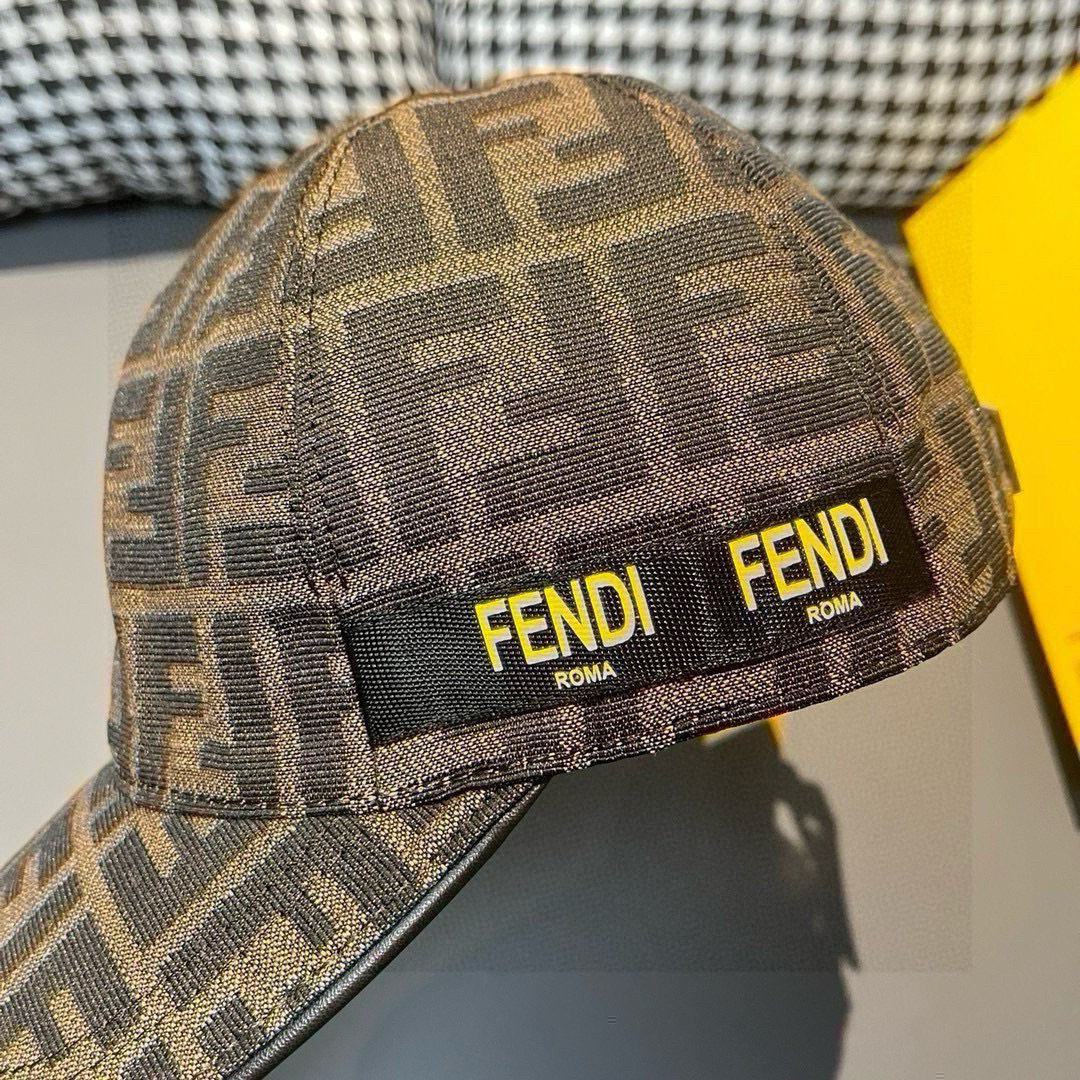 配盒子布袋，Fendi（芬迪）新款原单棒球帽， 双F提花，专柜热卖款，复古双F提花口碑极佳，1:1开模订