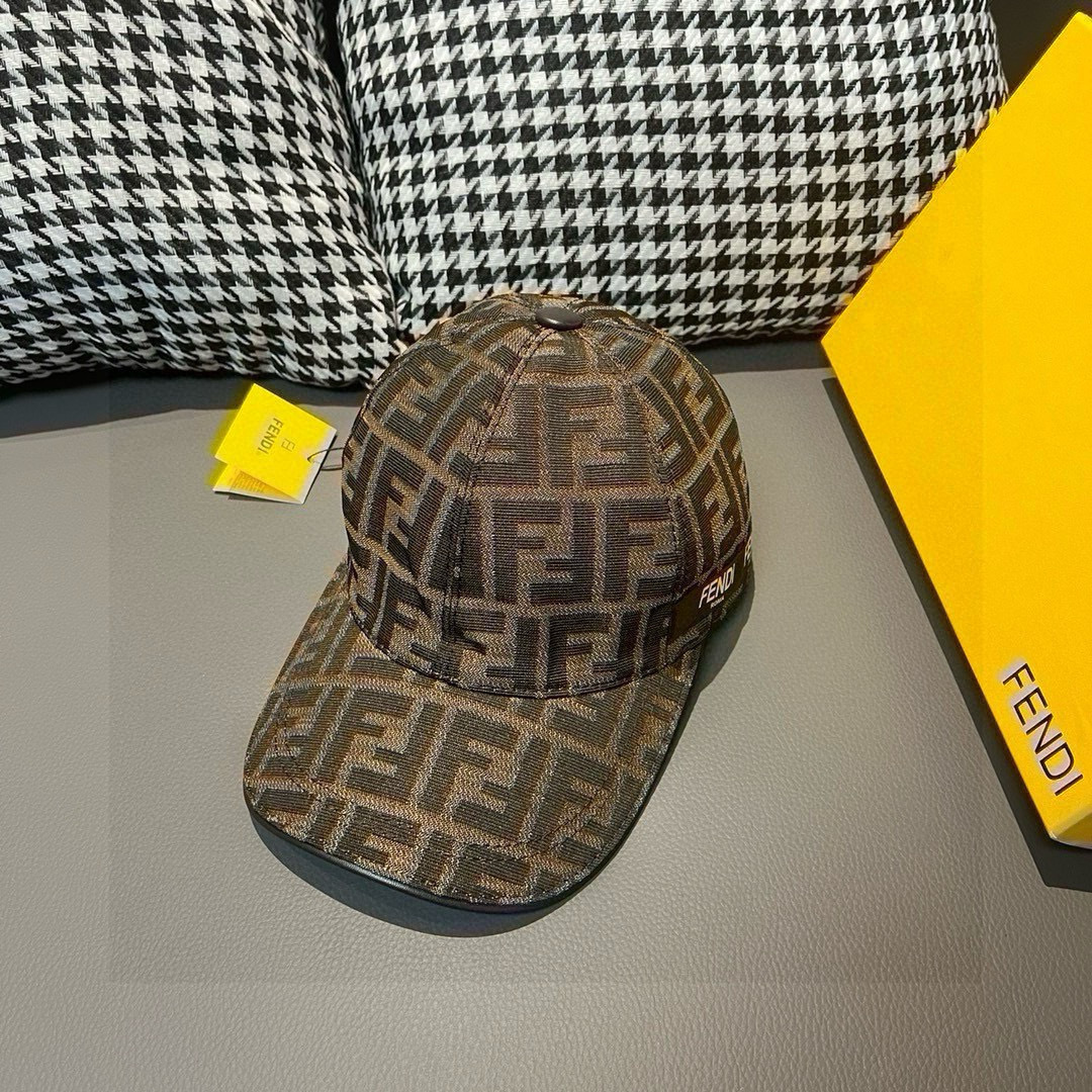 配盒子布袋，Fendi（芬迪）新款原单棒球帽， 双F提花，专柜热卖款，复古双F提花口碑极佳，1:1开模订