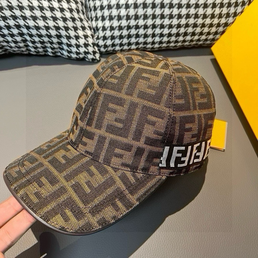 配盒子布袋，Fendi（芬迪）新款原单棒球帽， 双F提花，专柜热卖款，复古双F提花口碑极佳，1:1开模订