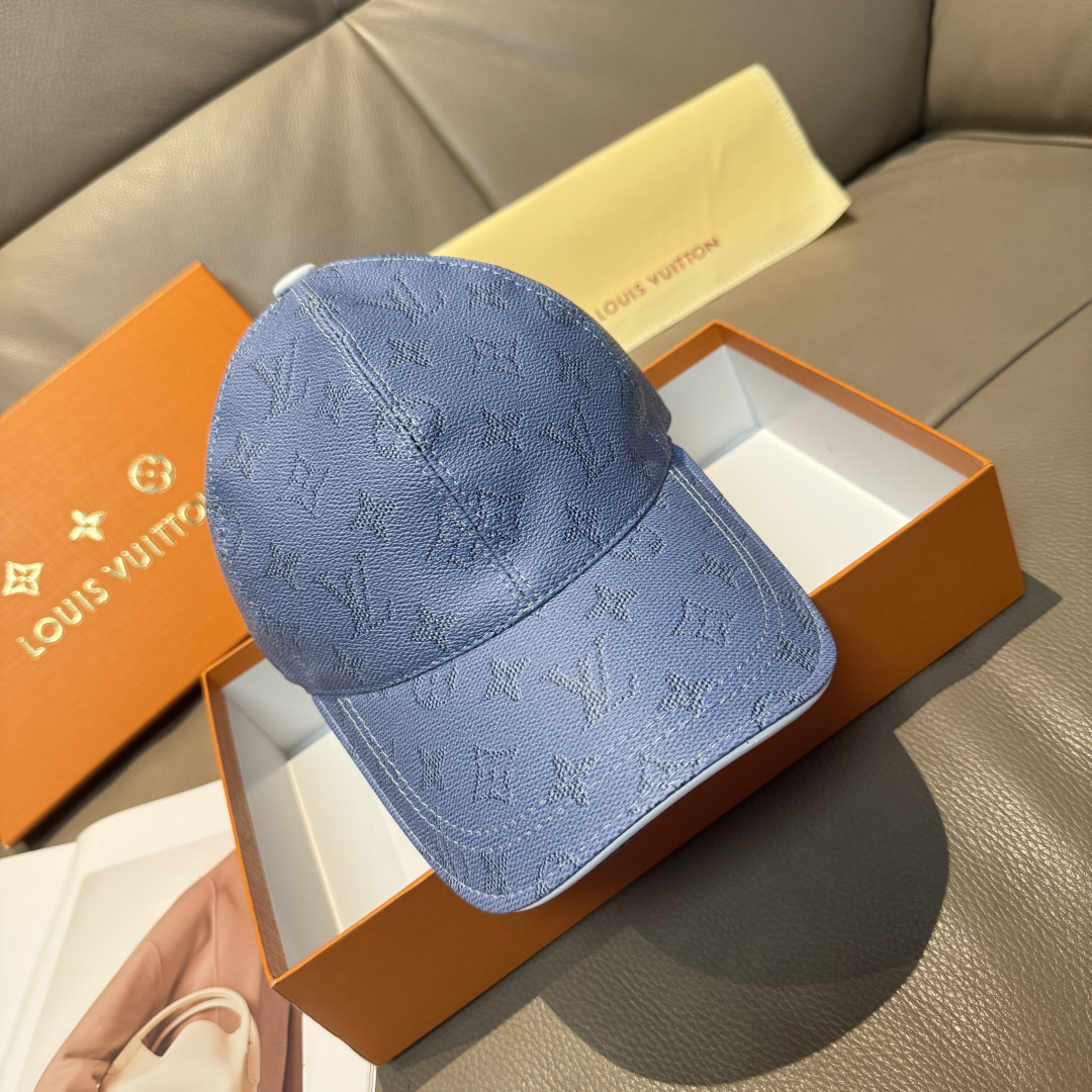 配包装布袋，LV路易威登经典原单棒球帽，经典老花，1:1开模订制，原版专柜PU皮革+头层牛皮包边，长年爆