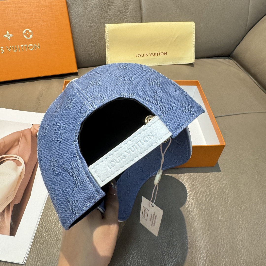 配包装布袋，LV路易威登经典原单棒球帽，经典老花，1:1开模订制，原版专柜PU皮革+头层牛皮包边，长年爆