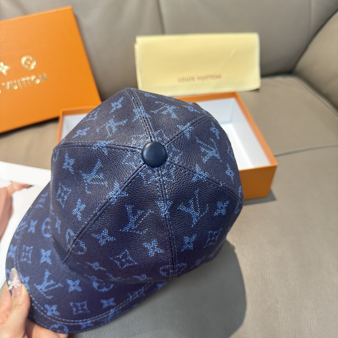 配包装布袋，LV路易威登经典原单棒球帽，经典老花，1:1开模订制，原版专柜PU皮革+头层牛皮包边，长年爆