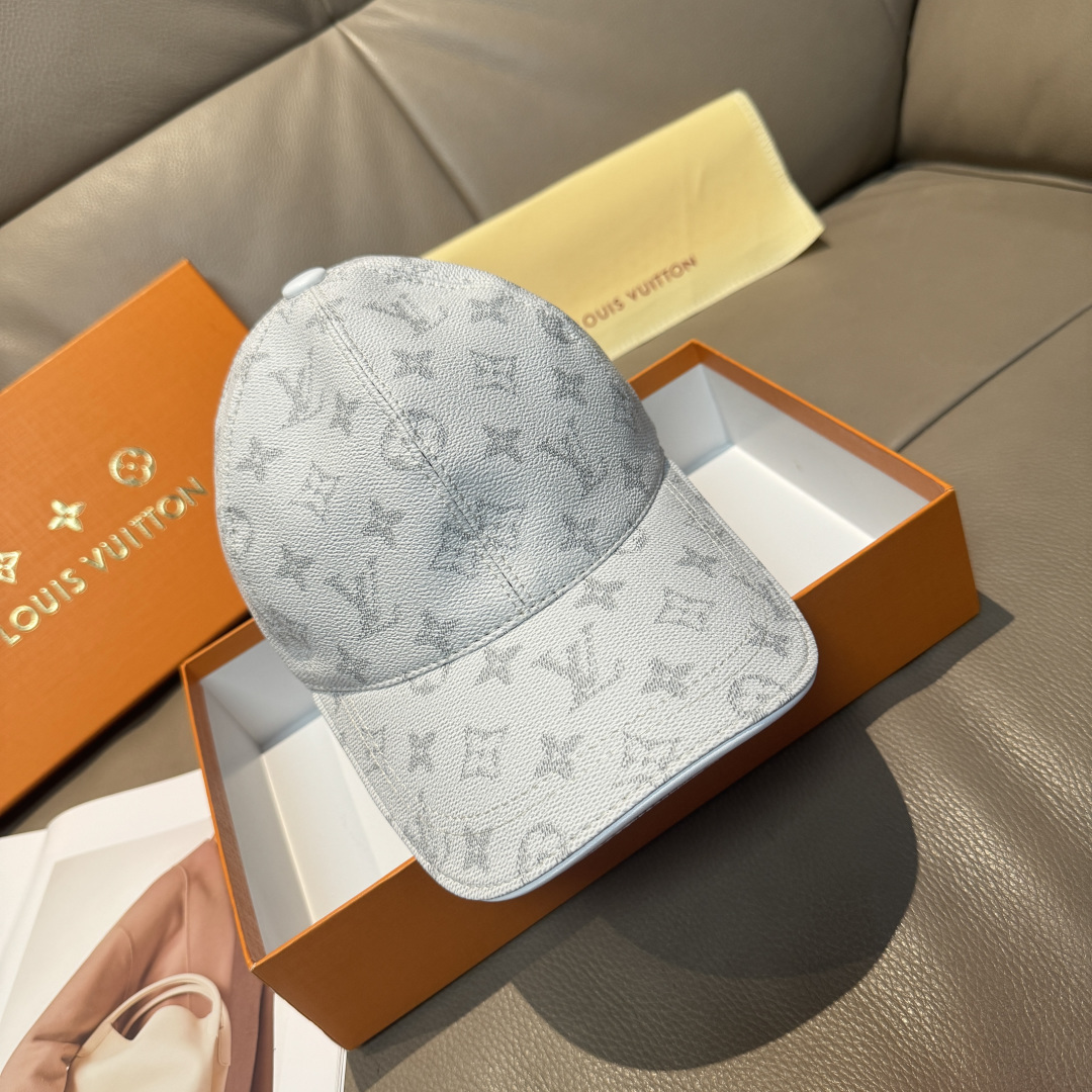 配包装布袋，LV路易威登经典原单棒球帽，经典老花，1:1开模订制，原版专柜PU皮革+头层牛皮包边，长年爆