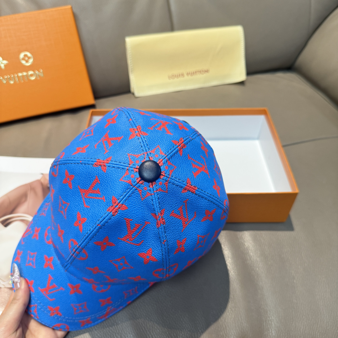配包装布袋，LV路易威登经典原单棒球帽，经典老花，1:1开模订制，原版专柜PU皮革+头层牛皮包边，长年爆