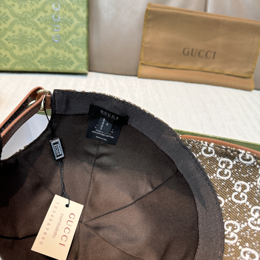 官网新款出货配包装布袋，Gucci古奇2025秋冬新款原单棒球帽， 雪花双G，专柜1:1开模订制，完美对