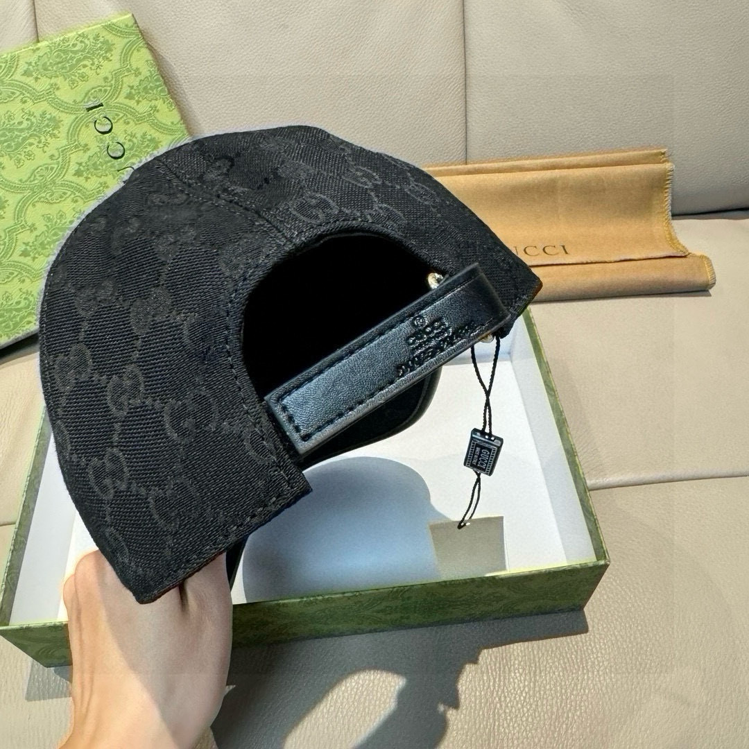 配盒子布袋，Gucci(古奇)新款原单棒球帽， 虎头织带，1:1开模订制，重工刺绣，细节可媲美专柜，原版