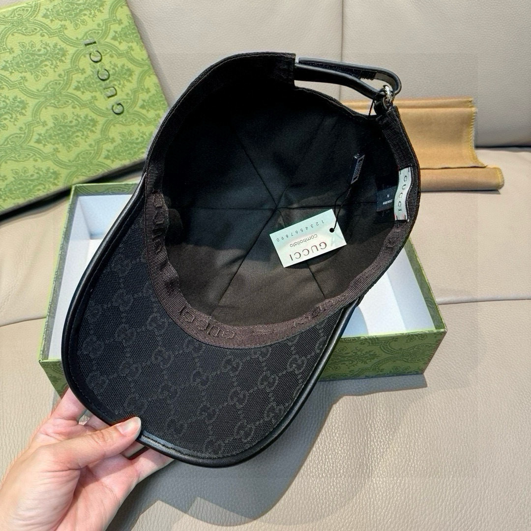 配盒子布袋，Gucci(古奇)新款原单棒球帽， 虎头织带，1:1开模订制，重工刺绣，细节可媲美专柜，原版