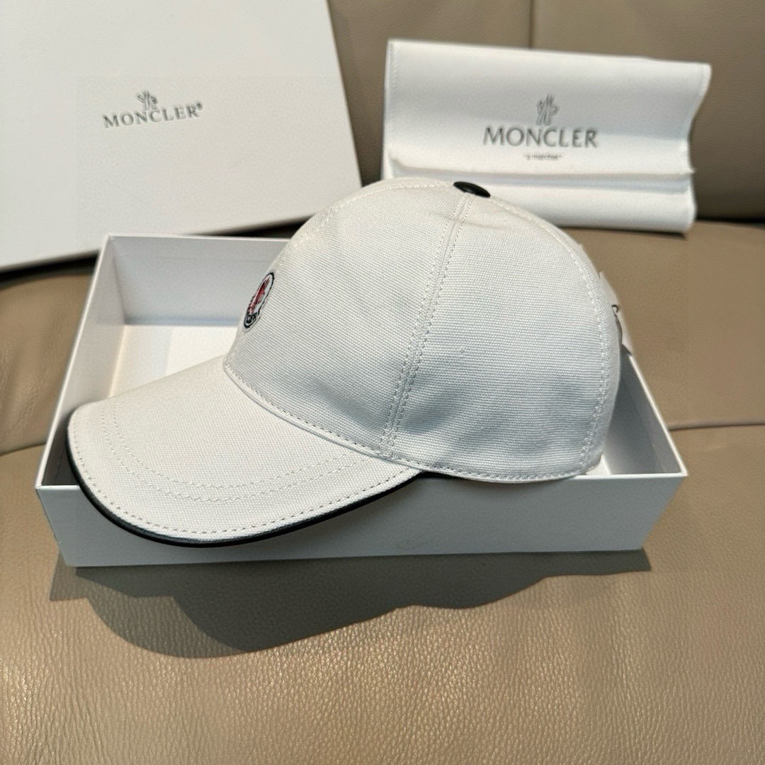 配包装布袋，Moncler蒙口新款原单棒球帽，专柜1:1开模订制，全新立体刺绣，原版帆布料+头层牛皮，纯