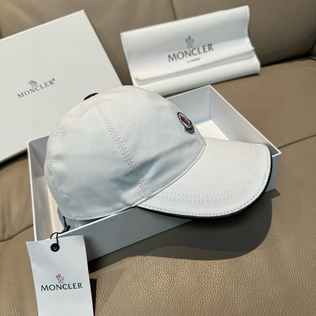 配包装布袋，Moncler蒙口新款原单棒球帽，专柜1:1开模订制，全新立体刺绣，原版帆布料+头层牛皮，纯