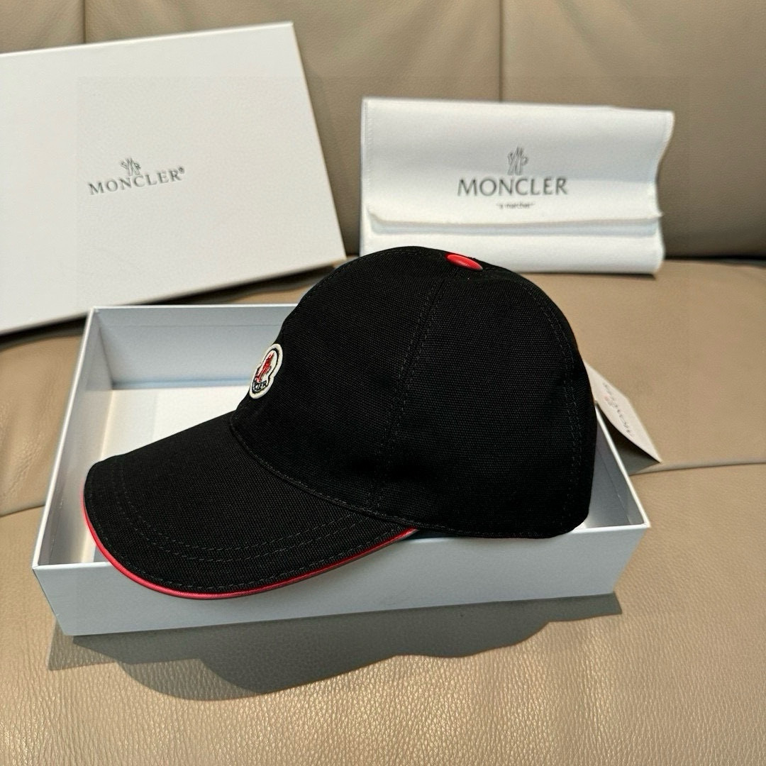 配包装布袋，Moncler蒙口新款原单棒球帽，专柜1:1开模订制，全新立体刺绣，原版帆布料+头层牛皮，纯
