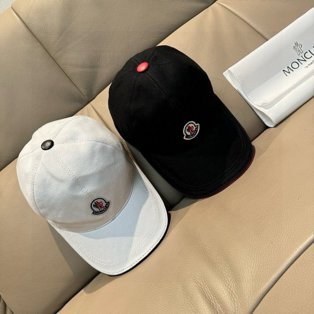 配包装布袋，Moncler蒙口新款原单棒球帽，专柜1:1开模订制，全新立体刺绣，原版帆布料+头层牛皮，纯