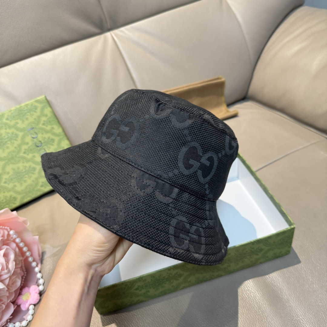 配包装布袋，Guc*i古奇新款原单渔夫帽，大双G，专柜1:1开模订制，原版帆布料+纯棉里衬，轻盈透气！质