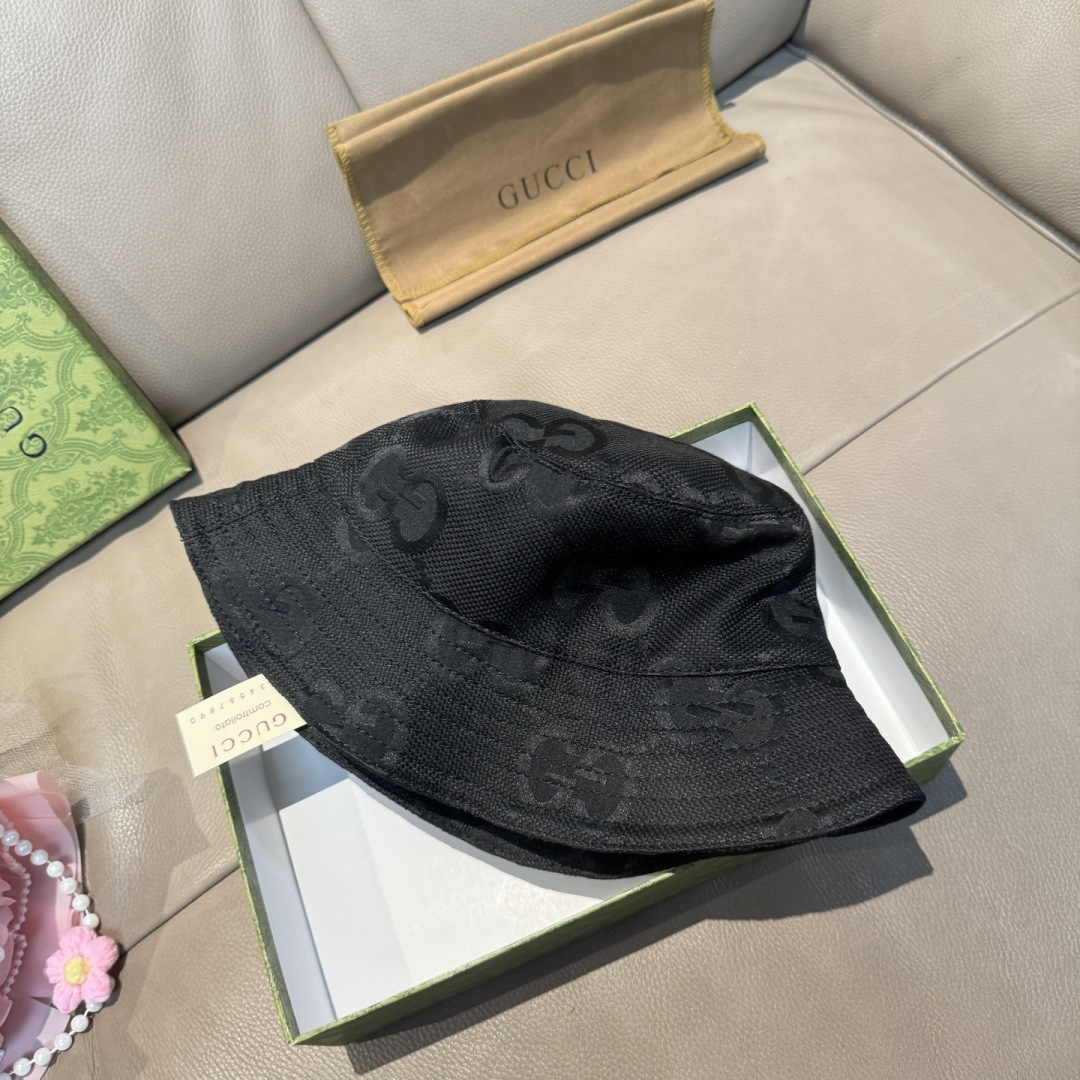 配包装布袋，Guc*i古奇新款原单渔夫帽，大双G，专柜1:1开模订制，原版帆布料+纯棉里衬，轻盈透气！质