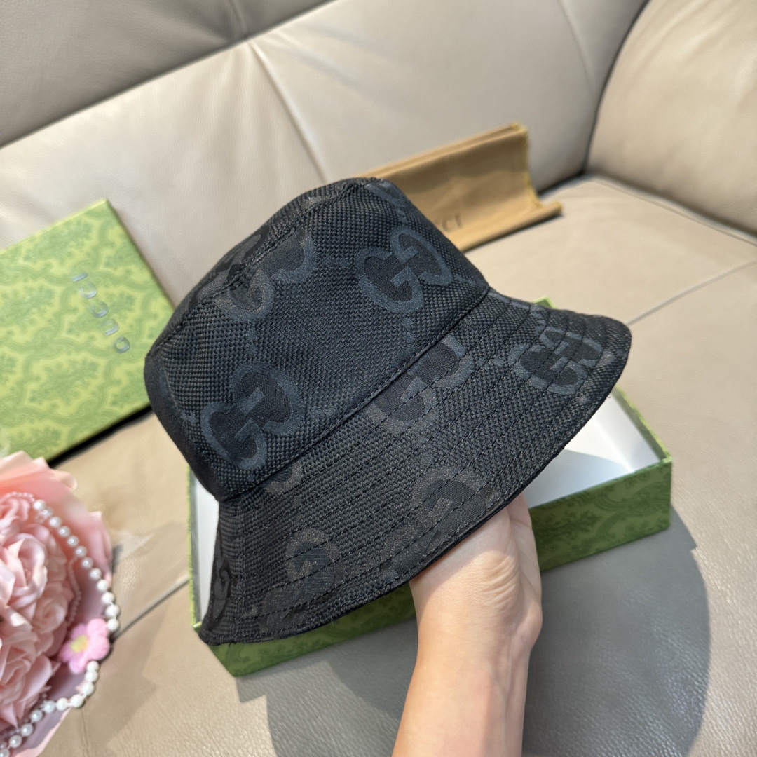 配包装布袋，Guc*i古奇新款原单渔夫帽，大双G，专柜1:1开模订制，原版帆布料+纯棉里衬，轻盈透气！质