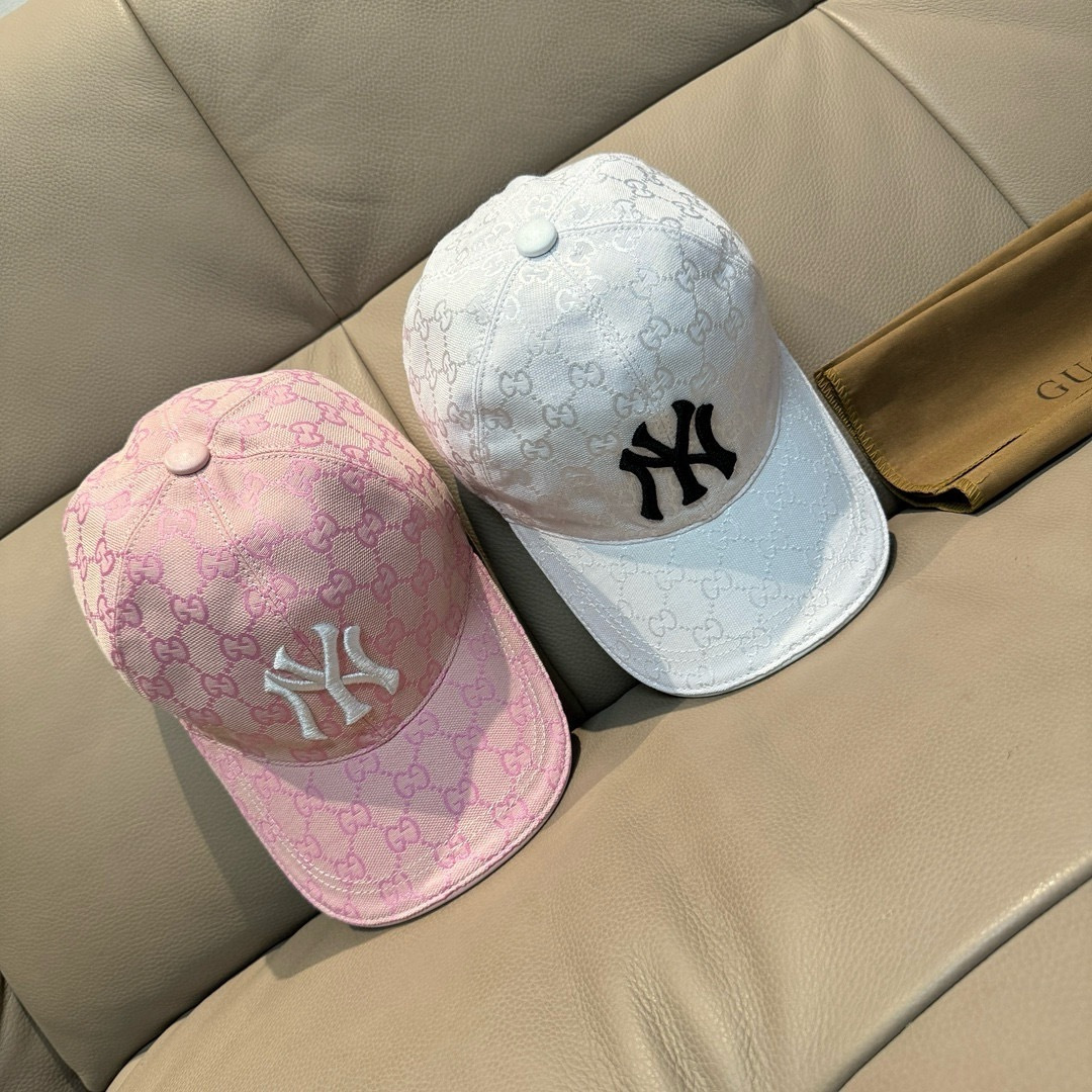 爆款全色到货NY&Gucci（古奇)合作款棒球帽， 专柜最新款，NY刺绣，1:1开模订制，原厂透气帆布料
