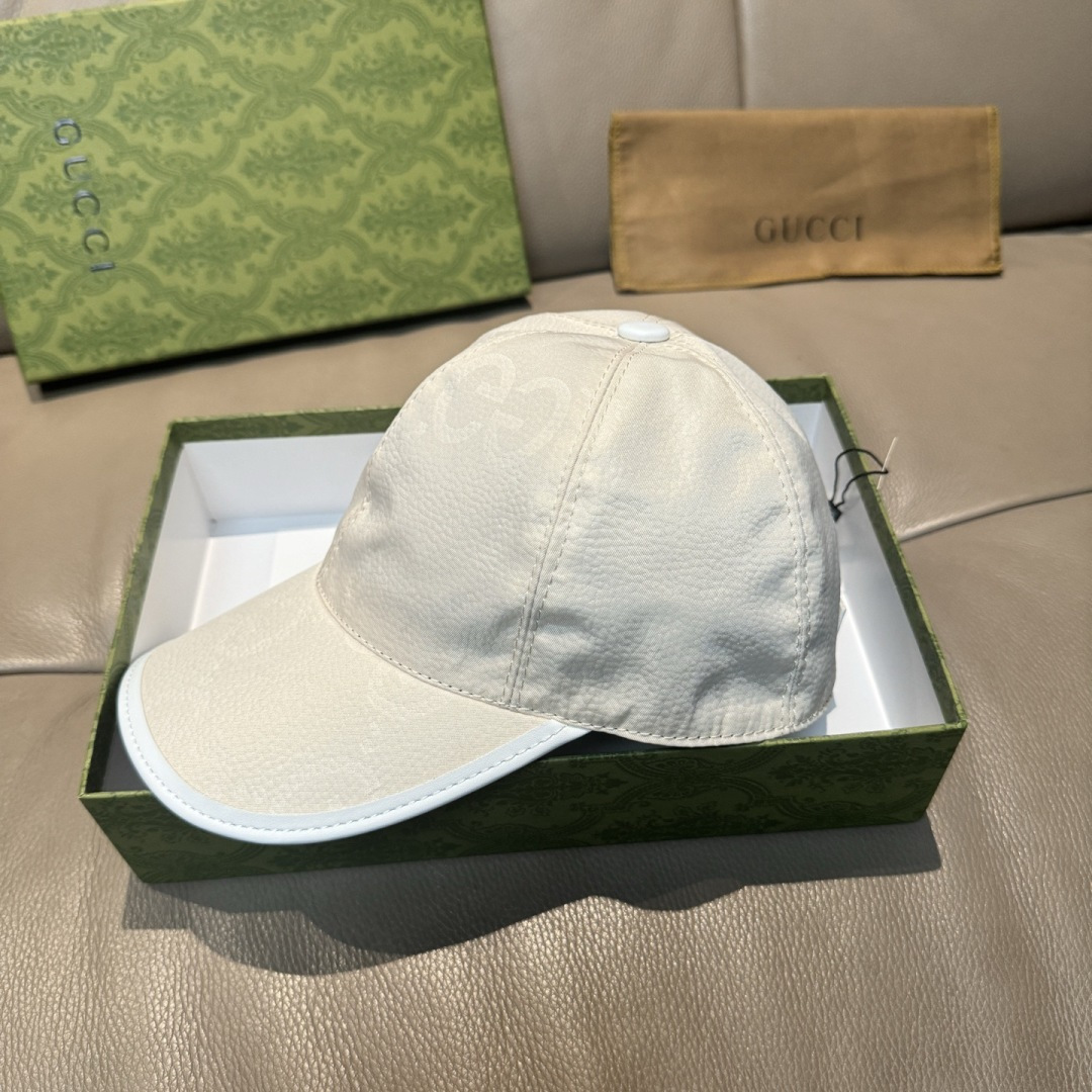 配包装布袋，Gucci古奇新款原单棒球帽， 大双G，专柜1:1开模订制，完美对花，原版帆布面料+头层牛皮
