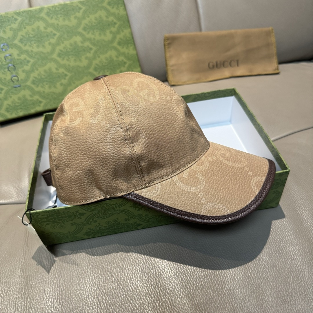 配包装布袋，Gucci古奇新款原单棒球帽， 大双G，专柜1:1开模订制，完美对花，原版帆布面料+头层牛皮