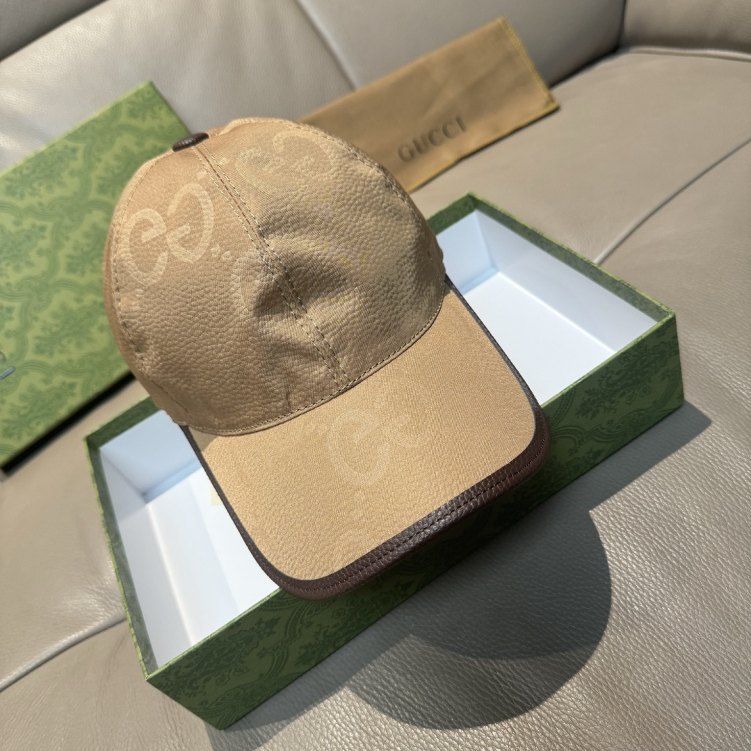 配包装布袋，Gucci古奇新款原单棒球帽， 大双G，专柜1:1开模订制，完美对花，原版帆布面料+头层牛皮