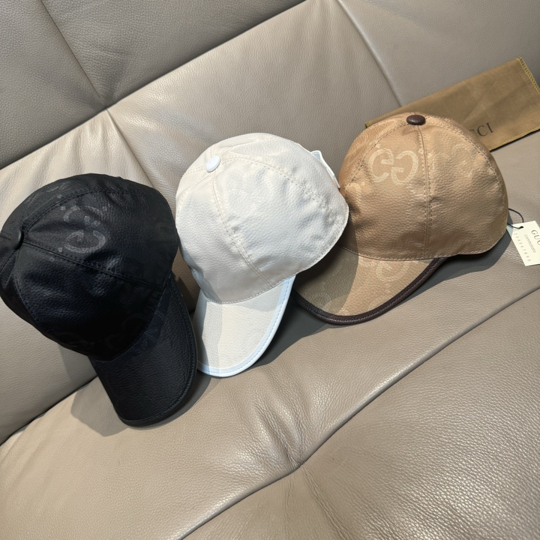 配包装布袋，Gucci古奇新款原单棒球帽， 大双G，专柜1:1开模订制，完美对花，原版帆布面料+头层牛皮