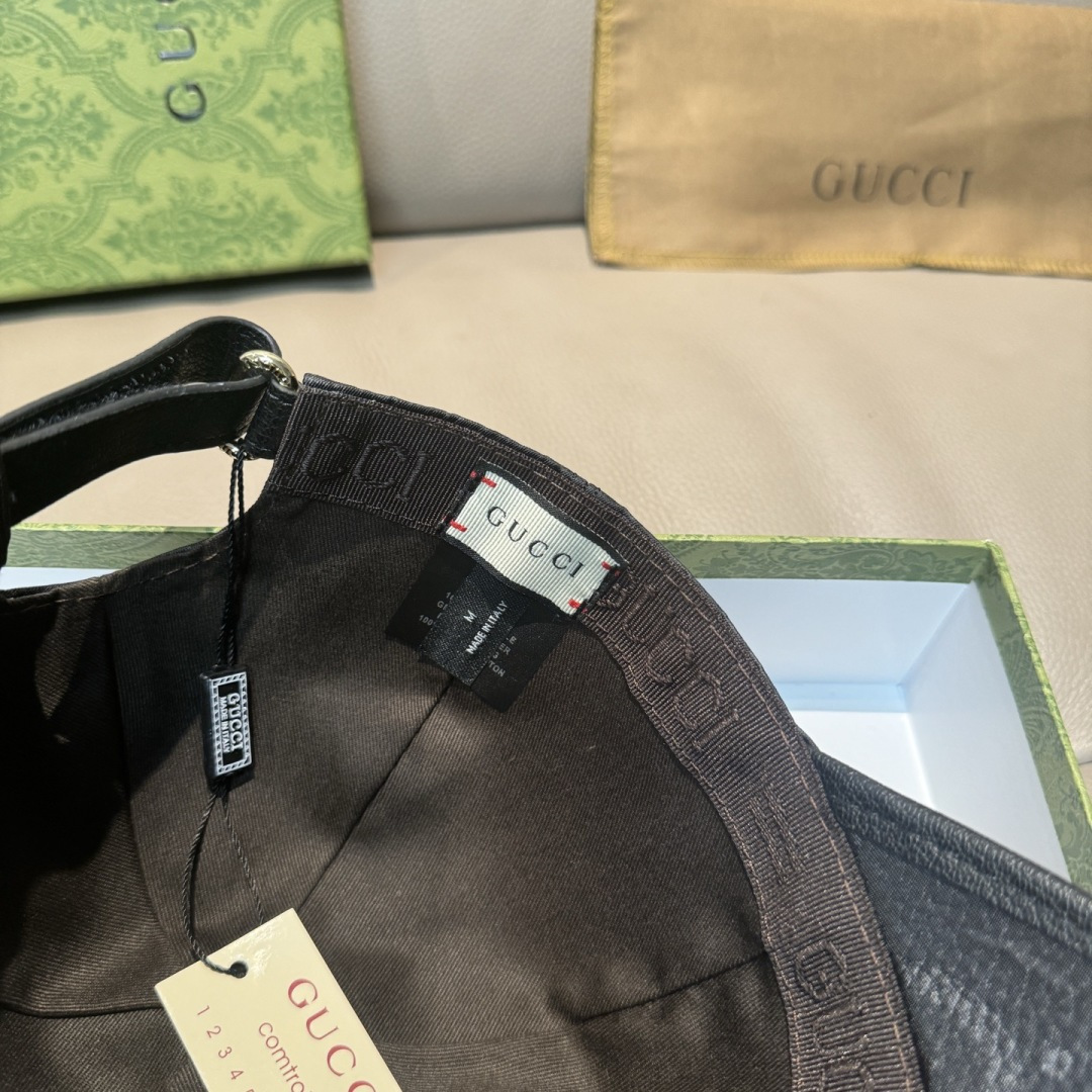 配包装布袋，Gucci古奇新款原单棒球帽， 大双G，专柜1:1开模订制，完美对花，原版帆布面料+头层牛皮