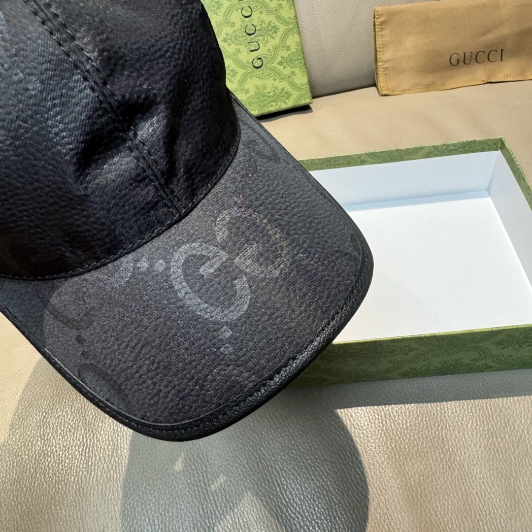 配包装布袋，Gucci古奇新款原单棒球帽， 大双G，专柜1:1开模订制，完美对花，原版帆布面料+头层牛皮