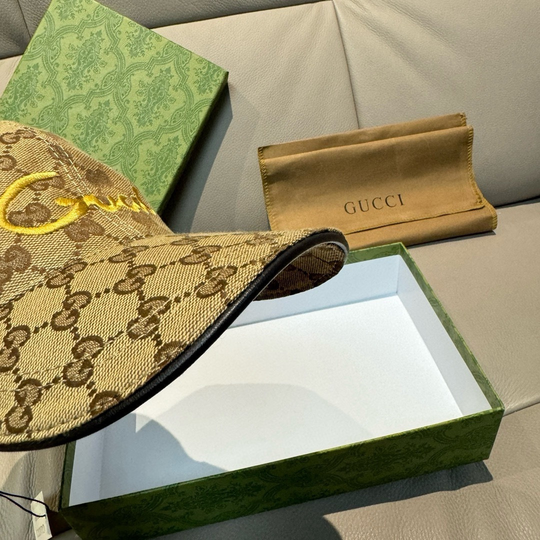 配盒子布袋，Gucci(古奇)新款原单棒球帽， 艺术字刺绣，1:1开模订制，重工刺绣，细节可媲美专柜，原