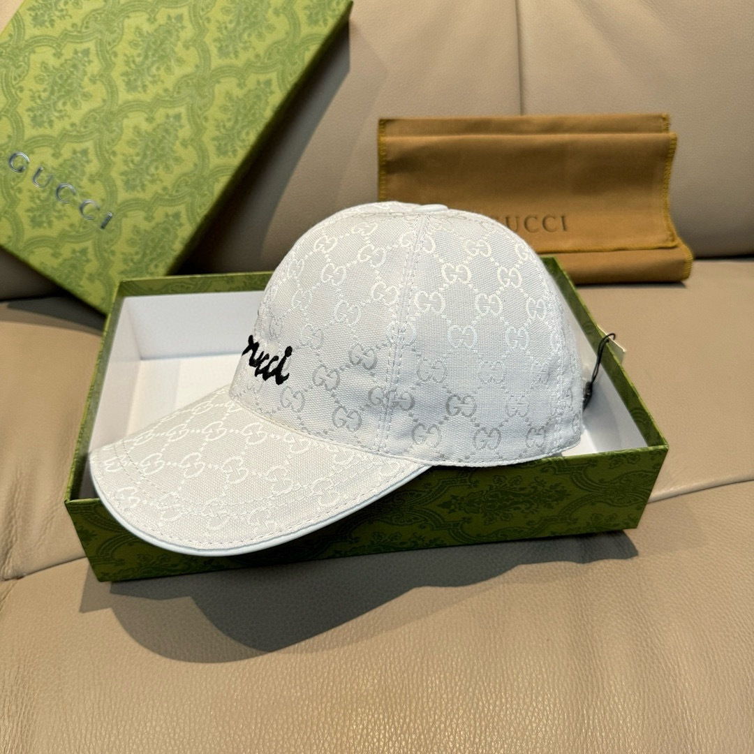 配盒子布袋，Gucci(古奇)新款原单棒球帽， 艺术字刺绣，1:1开模订制，重工刺绣，细节可媲美专柜，原