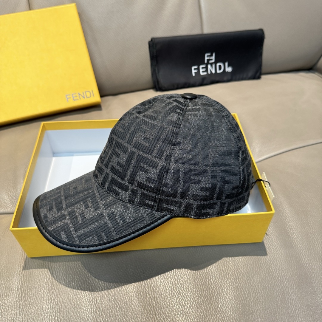 配盒子布袋，Fendi（芬迪）新款原单棒球帽， 双F提花，专柜常年热卖款，口碑极佳，1:1开模订制，原版