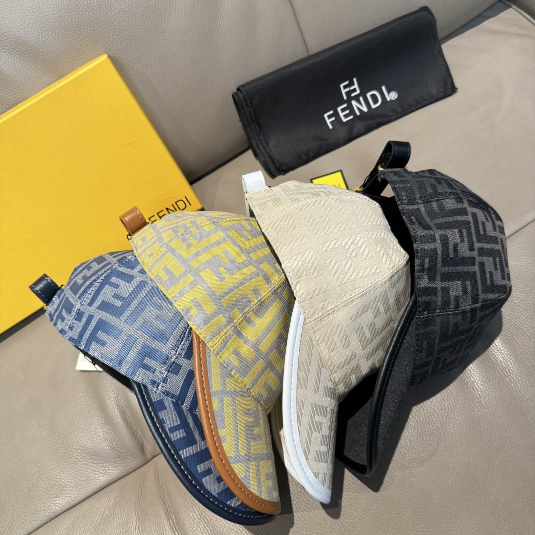 配盒子布袋，Fendi（芬迪）新款原单棒球帽， 双F提花，专柜常年热卖款，口碑极佳，1:1开模订制，原版