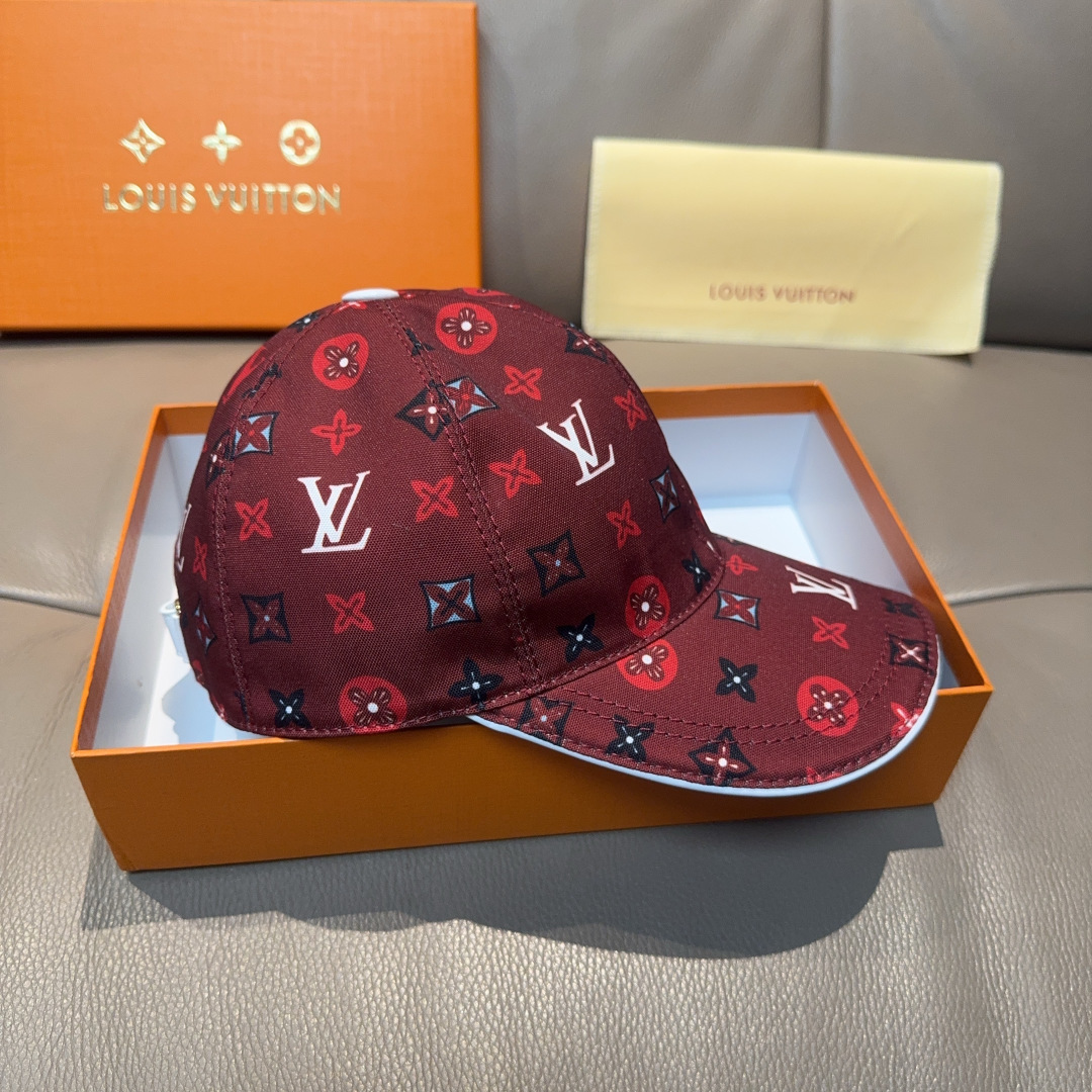 配盒子布袋，LV(路易威登)新款原单棒球帽， 专柜1:1开模订制，原版帆布料+头层牛皮，轻盈透气！质量超