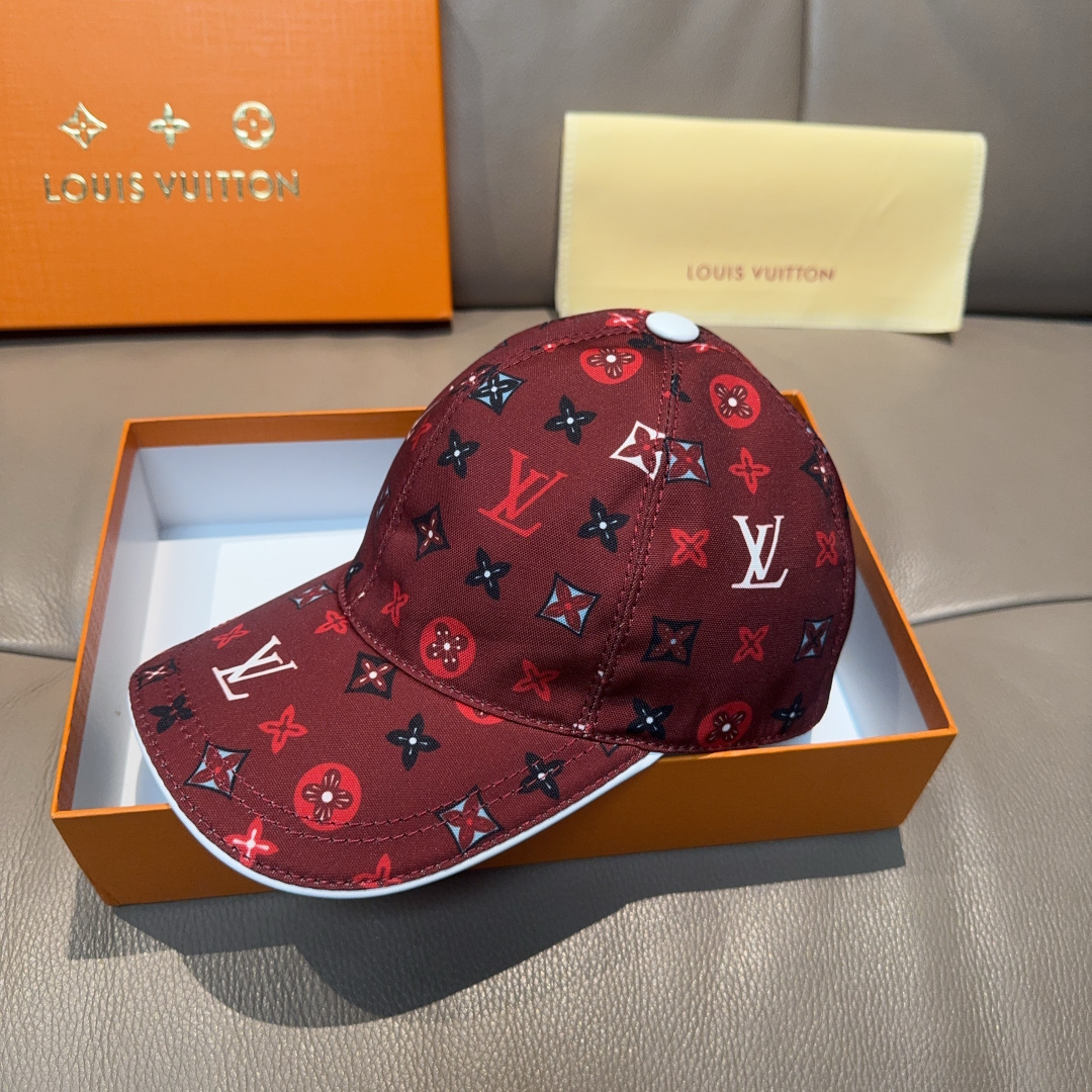 配盒子布袋，LV(路易威登)新款原单棒球帽， 专柜1:1开模订制，原版帆布料+头层牛皮，轻盈透气！质量超