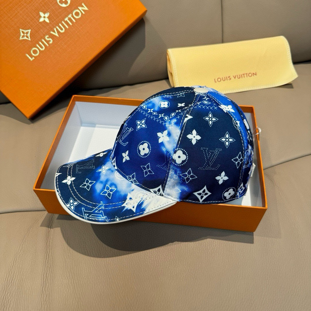 配盒子布袋，LV路易威登新款原单棒球帽，lv丝印，1:1开模订制，原版丝印绸缎面料+头层牛皮，时尚帅气质